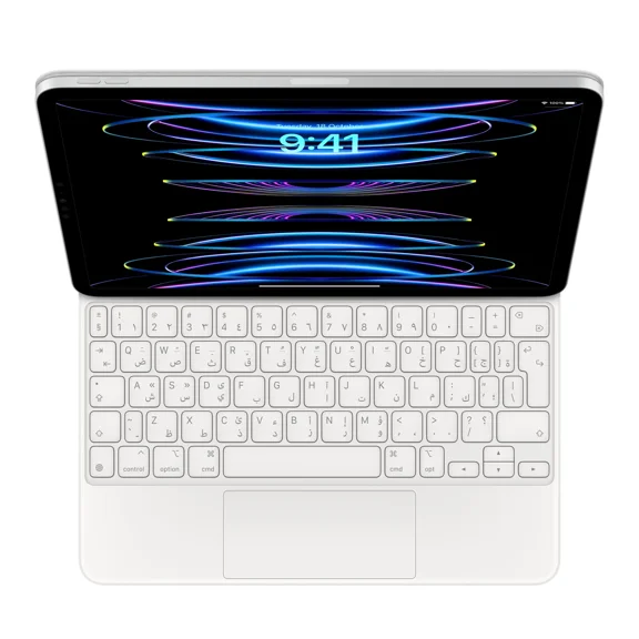 Restored Apple iPad Magic Keyboard for iPad Pro 11" and iPad Air - White Arabic MJQJ3AB/A
