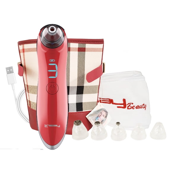 LINSAY Microdermabrasion and Pore Cleaner Device Bundle with USB Cable, Headband and Bag