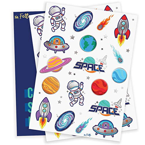 24 x SPACE ALIEN TEMPORARY TATTOOS BOYS FUN GOODY BIRTHDAY PARTY BAG FILLERS 
