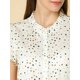 thumbnail image 2 of Blucon botones y mancorcon cuello con volantes y estampado de puntos pamujer Beige S, 2 of 6