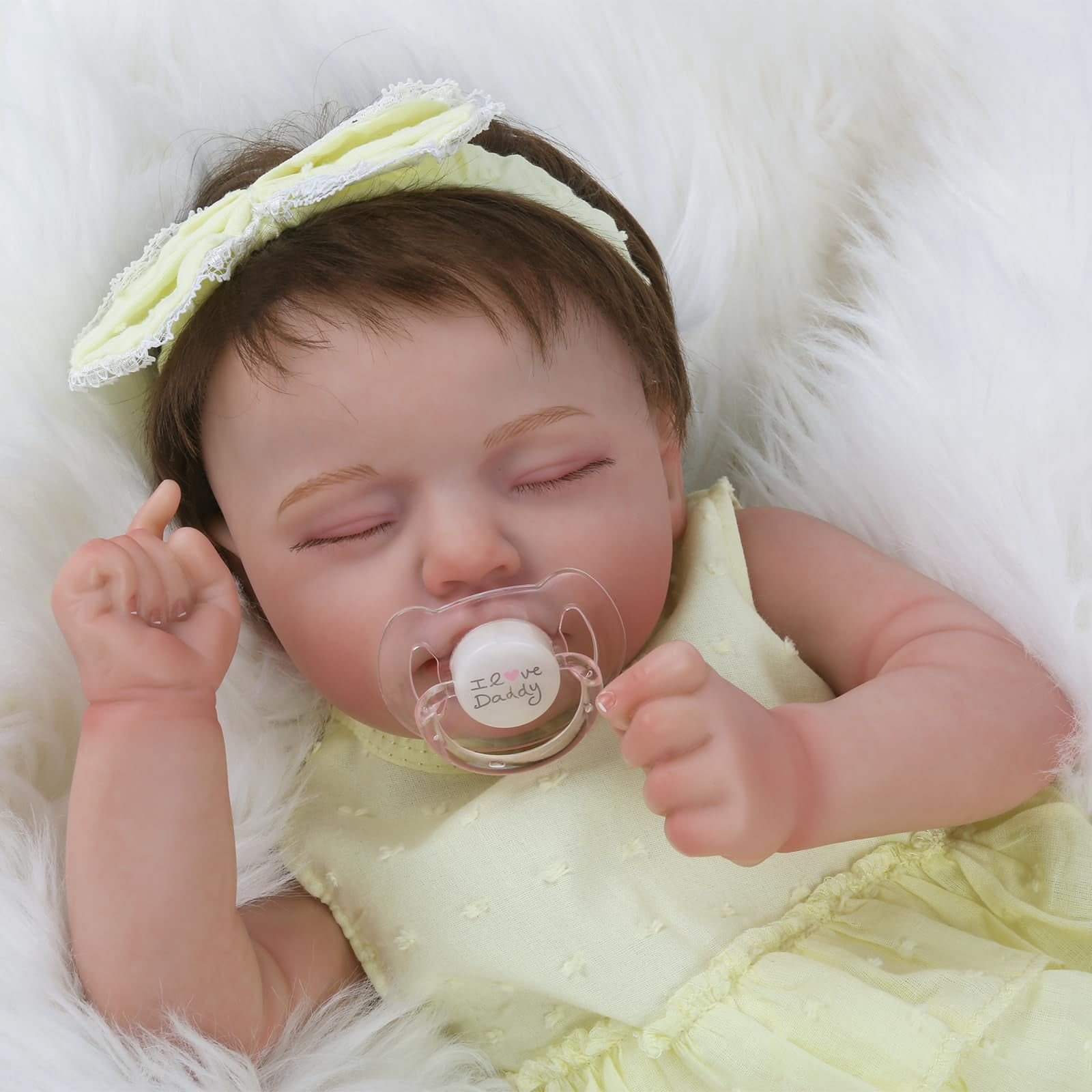 GloTide Realistic Reborn Baby Dolls - 20 Inch Sleeping Baby Soft Weighted Lifelike Newborn Baby Doll Girl Cloth Body Poseable Real Life Baby Dolls Birthday Gift for Kids Age 3+