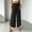 Black, variant on Capri Pants for Women Solid Color Casual Trousers Elastic Waist Pants with Side Slit Curved Hem and Functional Pockets Mint Green L