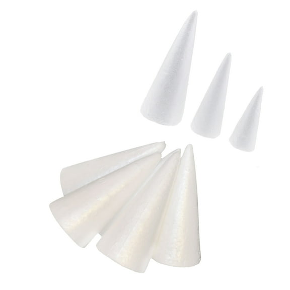 QccHieUs 8 pcs Cone Shape DIY Christmas Tree Styrofoam Foam for Kids Craft 15/25/20cm