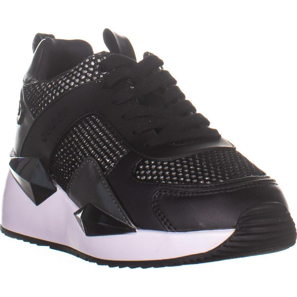 GUESS Womens Guess Typical 2 Lace Up Chunky Sneakers, Black Multi, 7.