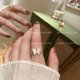 thumbnail image 1 of Anillo De Plata De Oro Elegante Para Las Mujeres De La Serpiente De Montaña Camelia Mariposa Rosa Circón Corazón Anillos De Alas De Ángel Ópalo Aceite Gota Geometría Dedo Accesorios Joyería, 1 of 4