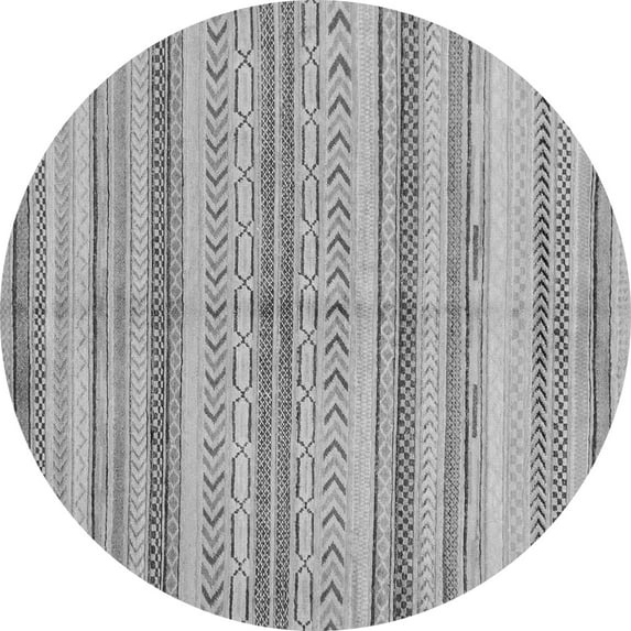 Ahgly Company Indoor Round Abstract Gray Modern Area Rugs, 5' Round