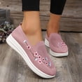 thumbnail image 1 of Zapatos planos informales sin cordones para mujer, zapatillas de deporte versátiles bordadas para mujer, zapatos cómodos para caminar, zapatos vulcanizados ligeros37 Gao Jinjia LED, 1 of 1
