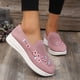 thumbnail image 1 of Zapatos planos informales sin cordones para mujer, zapatillas de deporte versátiles bordadas para mujer, zapatos cómodos para caminar, zapatos vulcanizados ligeros35 Gao Jinjia LED, 1 of 1