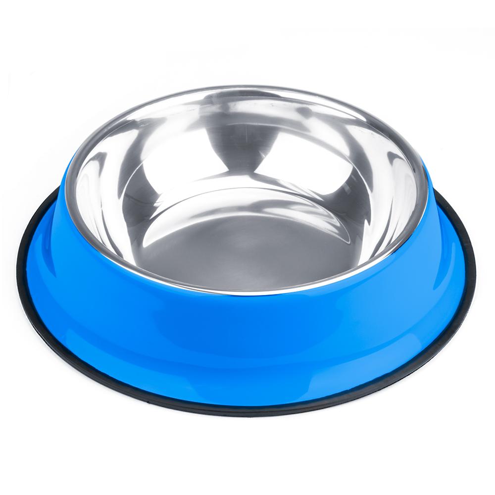 [Pack of 4] 72oz. Blue Stainless Steel Dog Bowl