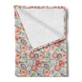 thumbnail image 2 of Europe Soft Flannel Fleece Blanket, Print of Different Colored Passport Stamps Travelling from Berlin Wall Illustration, Cozy Plush for Indoor and Outdoor Use, 60" x 80", Multicolor, by Ambesonne, 2 of 5