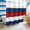 thumbnail image 5 of No Hook Shower Curtain with Built-in Rings - Red White and Blue Wood Txtured Washable Waterproof Fabric Bathroom Curtains for Hotel,Rentals, 66 X 72 Inch Long , Farmhouse Barn Wood, 5 of 9