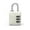 White, variant on Mini Travel Combination Lock Dormitory Cabinet  Lock Password Lock Luggage Padlock Backpack Zipper Lock GREY