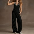 thumbnail image 5 of Enjoytime 2 Piece Lounge Set Women Sleeveless V Neck Tank Tops Wide Leg Pants Matching Sets Summer Plus Size Casual Travel Outfits, 5 of 7