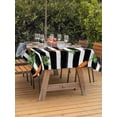 thumbnail image 2 of Outdoor Tablecloth with Umbrella Hole and Zipper, Grey Bunny Easter Rectangle Table Cloth 52x70 Inch Waterproof Tablecloth, Rabbits Spring Botanical Black White Stripe Picnic Table Cover for Patio, 2 of 7