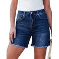 thumbnail image 1 of Pantalones cortos luvamia FLExclusive, vaqueros para mujer, talle alto, azul, 1 of 8