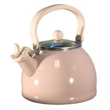 Calypso Basics, Whistling Teakettle w/ Glass Lid, Pink (Best Glass Tea Kettle)