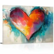 Colourful Hearts Wall Art Modern Home Artwork Decor For Drawing Room Living Room Ready To Hang 18x12 Inch Multicolour
