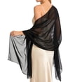thumbnail image 2 of NovaStitch Women's Shawl Lightweight Chiffon Shawl Wrap for Evening Party Dress, Sheer Fringed Scarf for Women Wedding Guest Banquet, Elegant Spring Summer Wrap for Ladies, 2 of 3