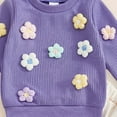 thumbnail image 5 of Xyant Toddler Clothes for Girls Baby 3D Flower Fall Winter Outfits Stripes Sweatshirt Pullover Cute Pants Set Toddler Girl Clothing (Purple,12-18 Months), 5 of 7