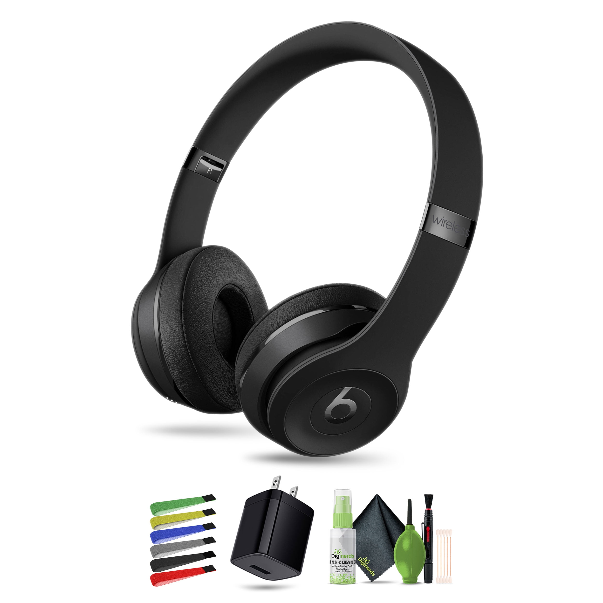 Beats Solo3 Wireless On-Ear Headphones (Matte Black / Icon) Bundle