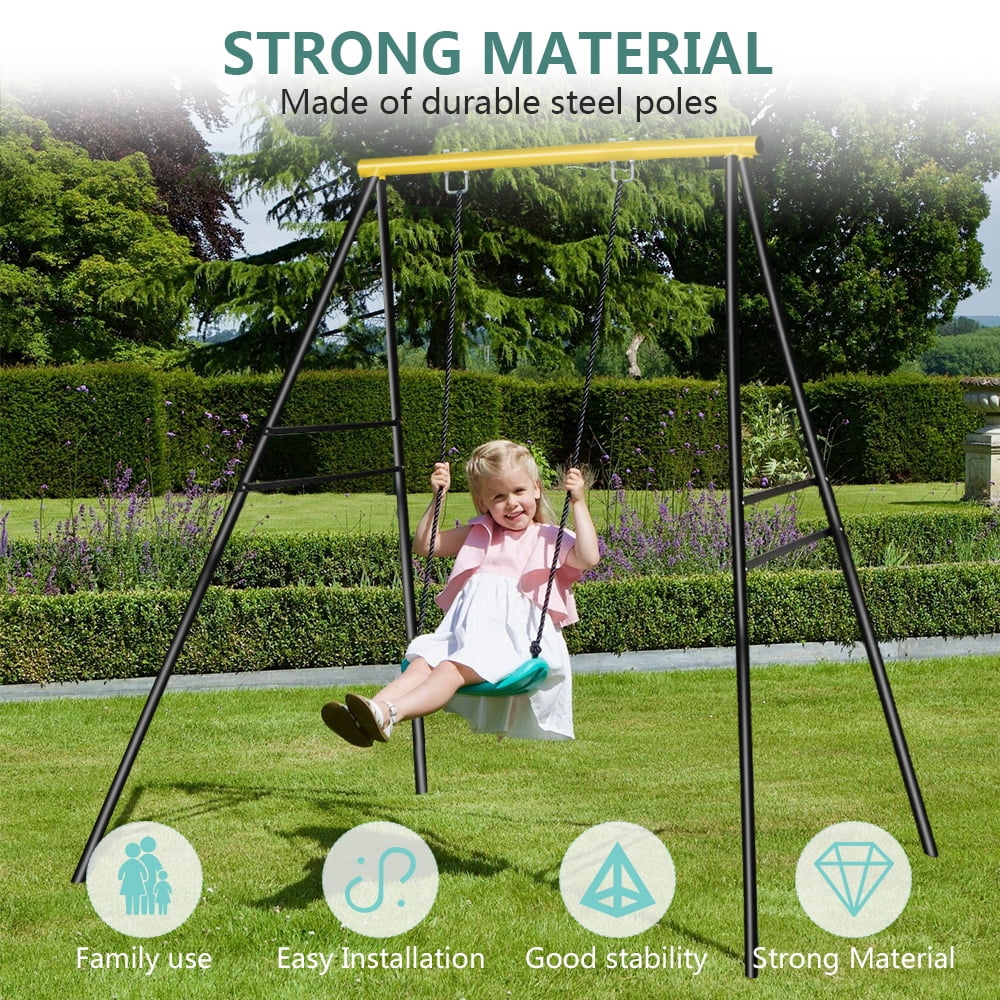 Swing Frame,A-Frame Swing Stand With Ground Nail, Heavy Duty Metal