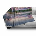 thumbnail image 3 of Wyoming Soft Flannel Fleece Throw Blanket, Colorful Sunrise on Calm Water of Snake River with Tone Peaks and Clouds, Cozy Plush for Indoor and Outdoor Use, 50" x 70", Multicolor, by Ambesonne, 3 of 6
