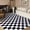 Black & White, variant on Softlife Classic Milk Flannel Checkered Rug for Living Room, 2' x 3', Camel & White