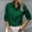 Green, variant on Wrinkle Free Fitted Button Up Shirts Black Solid Color Party Tops Long Sleeve V-Neck Tops