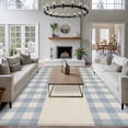 thumbnail image 3 of Blue Plaid Large Area Rugs 8x10 ft Retro Country Blue Plaid Linen Texture Washable Rug Non Slip Indoor Carpet Absorbent Floor Mat for Living Room Bedroom Dining Room, 3 of 9