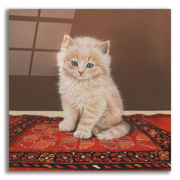 Epic Art 'Fluffy' by Janet Pidoux, Acrylic Glass Wall Art, 12"x12"