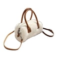 thumbnail image 3 of TISHITA Fuzzy Handbag Versatile Large Capacity Fashion for Travel Commuting Vacation white, 3 of 8