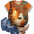 thumbnail image 6 of TOWED22 Halloween Shirts for Women T Shirt Holiday Ghost Graphic Crewneck Short Sleeve Tee Tops(Orange,M), 6 of 6