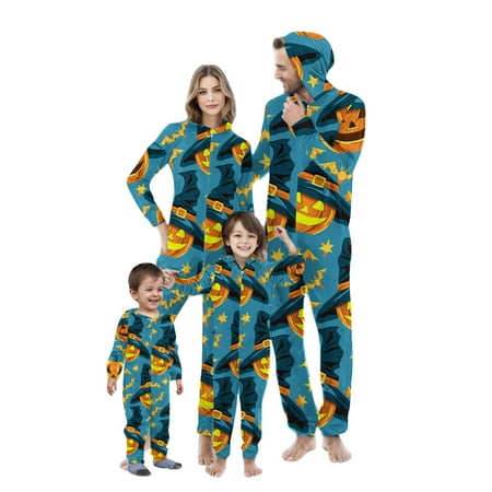 

NT-Einnly Family Matching Halloween Pajamas Set Homewear Holiday Loungewear Clothes Halloween Skeleton Kids Pajamas Fleece Jumpsuit for Men Baby 6 Months