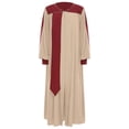 thumbnail image 3 of YONGHS Robes de Clergé pour Femmes Robe de Chœur à Blocs de Couleur Fermeture Éclair devant Robe de Pasteur Prêtre Prédicateur Kaki P, 3 of 5