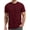 Burgundy, variant on Short Sleeve Men T shirts Ribbed Crew Neck Shirts for Men Color Block Tee Shirts with Pocket