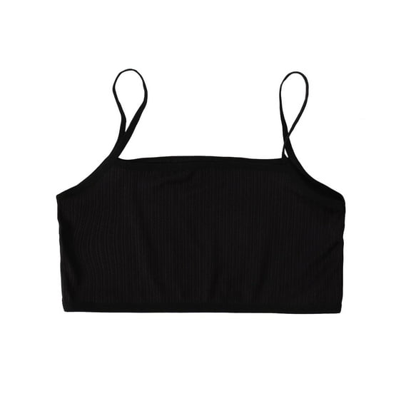 ZACPNCV Girls Seamless Training Bra Crop Sports Bra Pack Black 11-12 Years