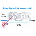 thumbnail image 2 of Reloj Digital Parde o Buro Color Blanco Temperatura Alarma 2310, 2 of 6