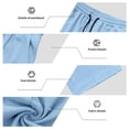 thumbnail image 6 of GrmtClth Casual Pants for Men Drawstring Elastic Waist Lightweight Linen Pants Loose Fit Straight Legs Beach Trousers with Pockets Light Blue S, 6 of 7