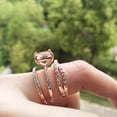 thumbnail image 4 of PillyBalla Aoyuexi Trendy Stacking Ring,Simple Temperament Diamond Geometric Square Rose Gold Ring Jewelry, Geometric Square Topaz Rose - 2pcs, 4 of 5