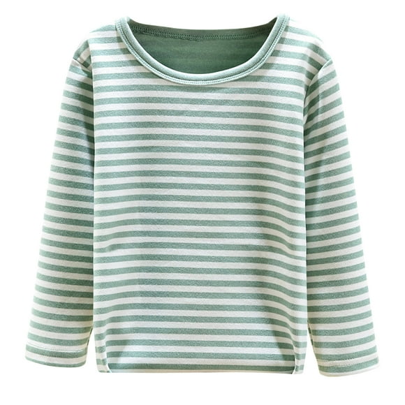 zyoiszvq Boys Girls Fall Winter Loungewear Tops - Long Sleeve Striped Shirts Pjs,18M-10Y, Green