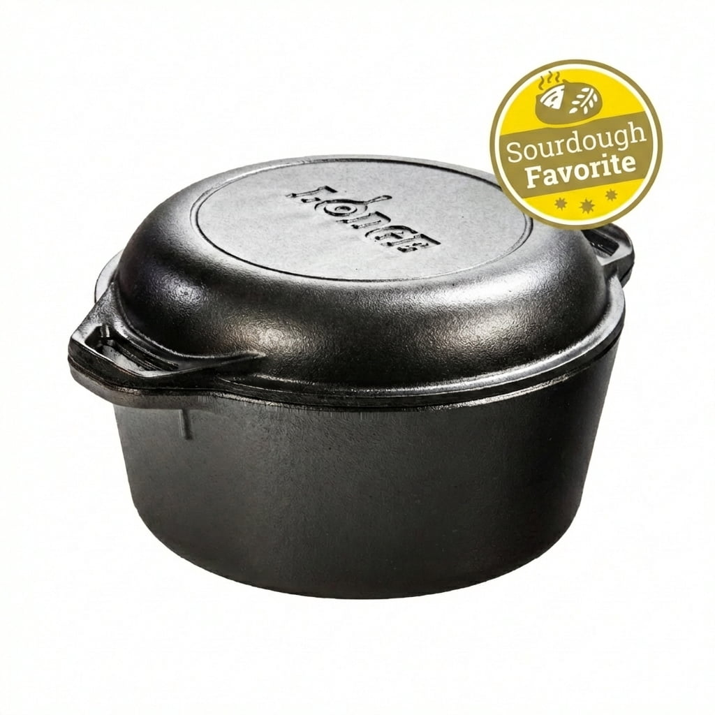 Lodge Cast Iron 5 Quart Seasoned Double Dutch Oven / Bread Oven