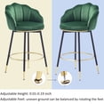 thumbnail image 5 of MINPINSER Modern Velvet Swivel Bar Stools Green (Set of 2), 5 of 8