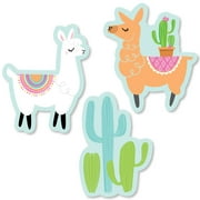 Big Dot of Happiness Whole Llama Fun - DIY Shaped Llama Fiesta Baby Shower or Birthday Party Cut-Outs - 24 Count