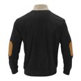 thumbnail image 5 of Huowey Men Sweatshirts Color Block Long Sleeve Stand Collar 1/4 Button Up Sweatshirt Pullover Fall Winter Polo Sweaters Casual Top Clothes,Black,L, 5 of 6