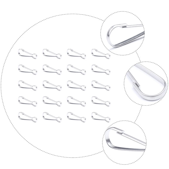 EXHUMKY 20pcs Clip Hooks Stainless Steel Keychain Hooks Silver Non Rusting for Equipment