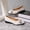 Off White Upper, Black Sole, variant on BOERTEU Women Rhinestone Wedge Slip On Dress Shoes