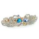 thumbnail image 1 of Pasador de pelo de mariposa de cristal - Clip con joyas - Metal rosa y dorado con pedrería y joyas multicolores - 3,5" x 1,25", 1 of 5