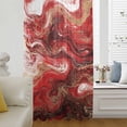 thumbnail image 6 of Red Marble Sheer Curtains 45 Inches Long, Modern Abstract Ombre Fluid Aesthetic Light Filering Curtains, Breathable Simi Curtain Privacy Drapes for Kitchen Bathroom Lightweight Small Window Treatment, 6 of 9