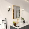 thumbnail image 3 of Niveal Aura 24in Wx30in H Rectangular Framed Wall Bathroom Vanity Mirror in Brushed Gold, 3 of 9