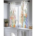 thumbnail image 5 of Spring Easter Sheer Curtains 39 Inch Length 2 Panels Set for Living Room/Bedroom, Rabbits Eggs Botanical Floral Leaf Butterfly Kitchen Curtains Grommet Curtains Window Treatments 27.5"x39"x2, 5 of 7